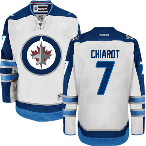Mens Reebok Winnipeg Jets 7 Ben Chiarot Premier White Away NHL Jersey